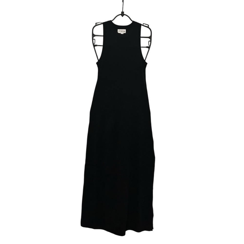 🖤 Staples by The Drop Black Midi Tank Dress – XS – Viscose/Nylon Blend - Picture 4 of 9